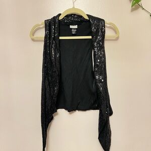 Express Black Sequin Vest
